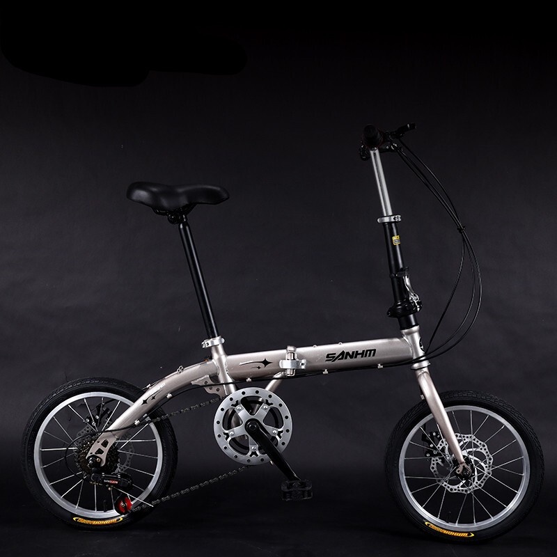 三河馬16寸折疊迷你超輕便攜成人兒童學生男女小輪變速碟刹自行車