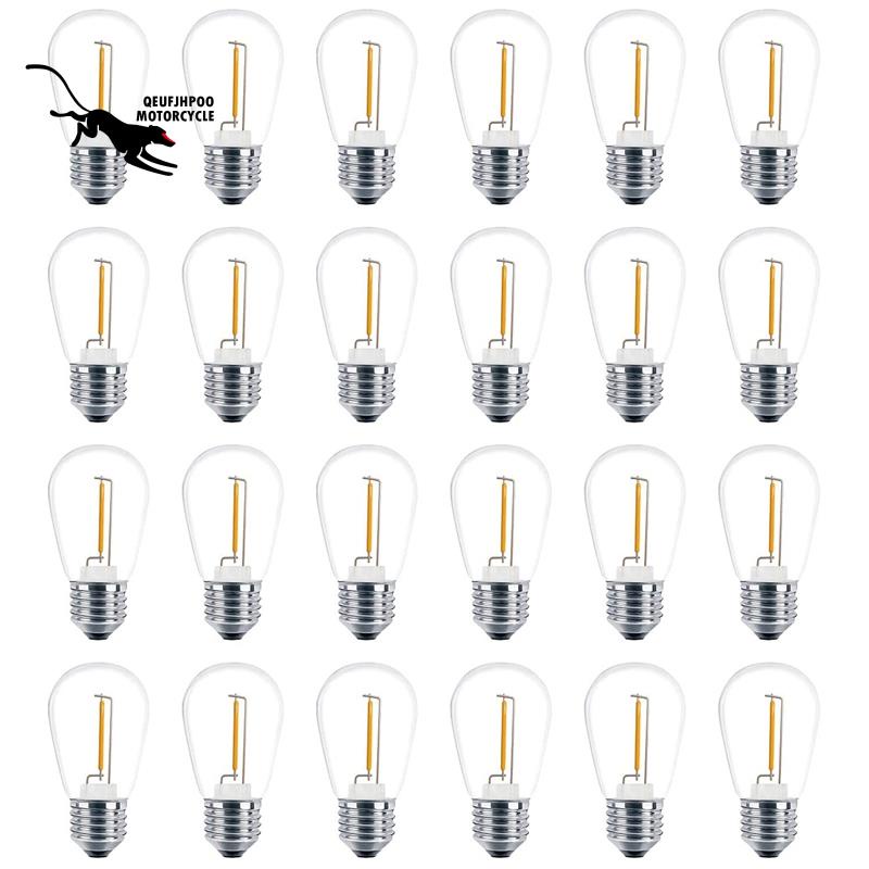 24 件裝 3V LED S14 替換燈泡,防碎戶外太陽能燈串燈泡,暖白色