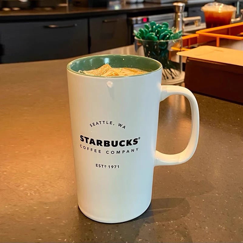 現貨  Starbucks星巴克經典傳承白色1971簡約馬克杯 陶瓷咖啡杯 星巴客高顏值杯子