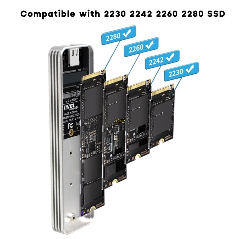 Bt M2 PCIE NVMe SSD 外殼 NVMe 轉 USB 適配器 10G USB3.2 USB-C 外接盒支持