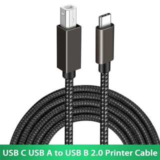 SAMSUNG USB c 到 USB B 2.0 列印機編織電纜列印機掃描儀 c 型 1m 2m 電纜,適用於筆記本電