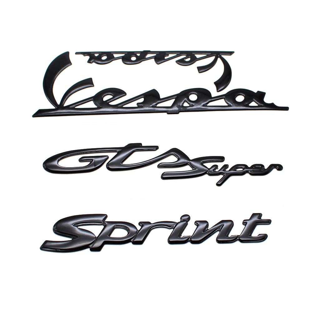 偉士牌logo貼紙vespa衝刺150軟體小貼紙GTS300改裝立體黑化車標貼紙
