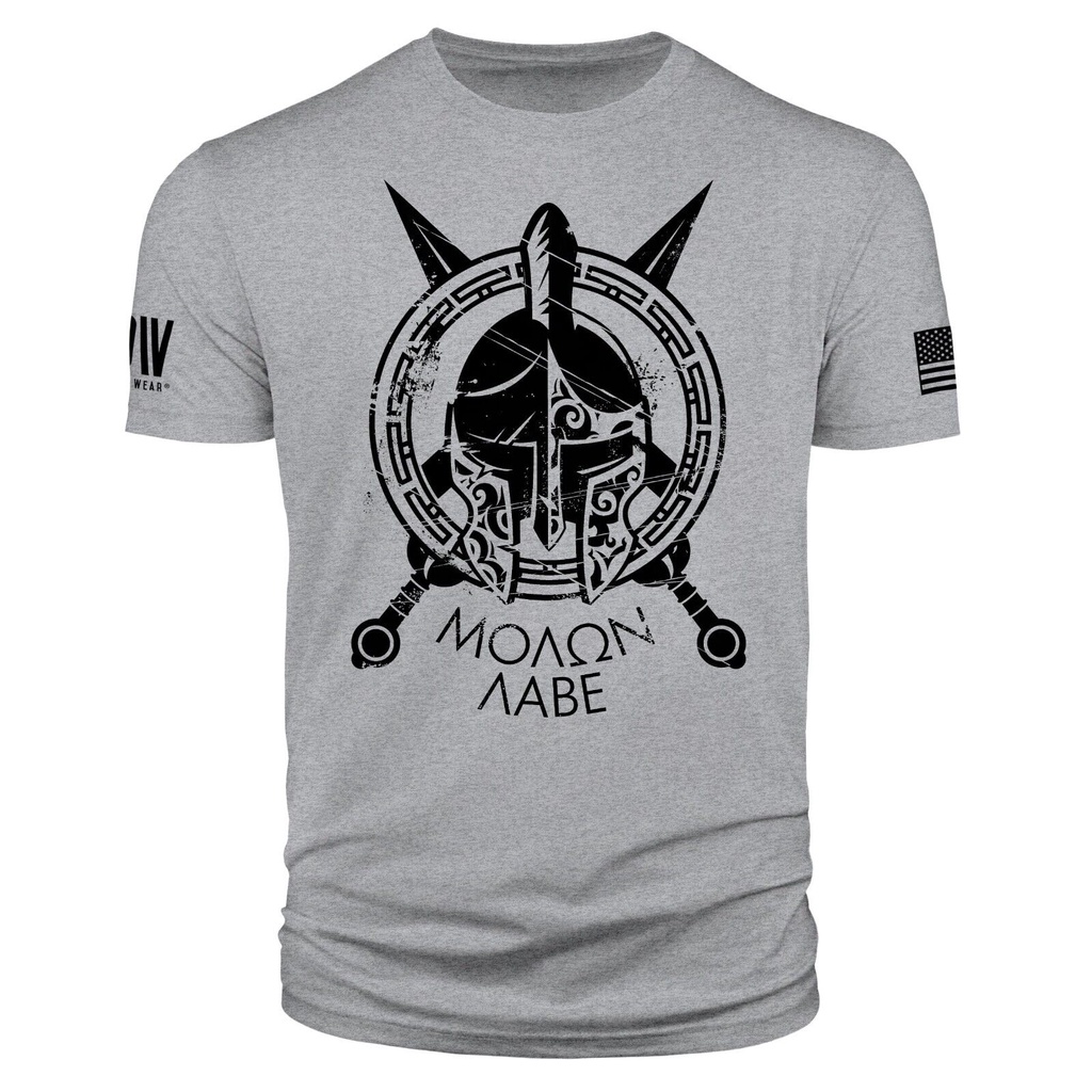 斯巴達戰士 Molon Labe 美國國旗男士軍用短袖 T 恤