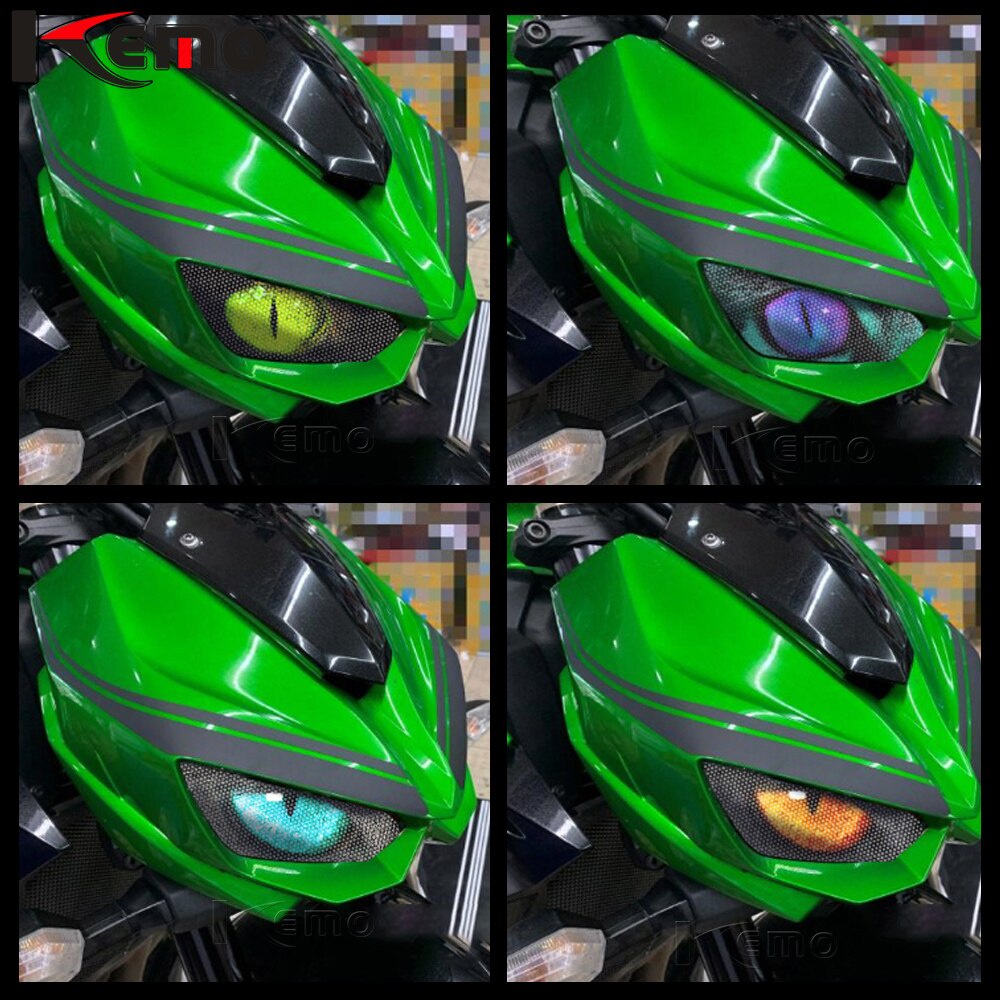 適用於川崎 Z1000 2014 2015 2016 Z 1000 摩托車配件 3D 前整流罩大燈貼紙護罩頭燈貼紙