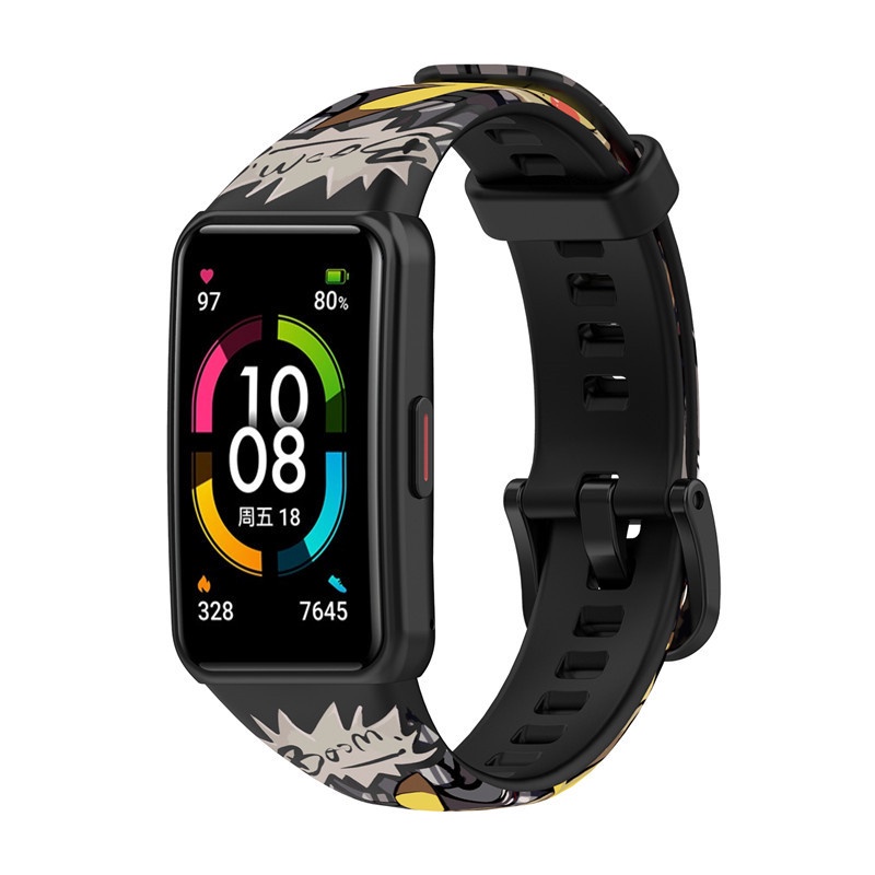 適用於redmi智能手環2/amazfit手環7矽膠錶帶卡通腕帶可愛個性印花錶帶