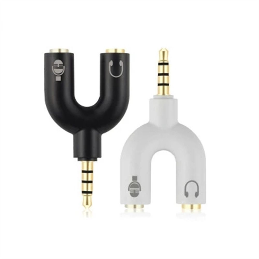 3.5 毫米分配器立體聲插頭 U 形立體聲音頻麥克風耳機耳機分配器適配器適用於 PS4 PC 筆記本電腦耳機耳機電纜