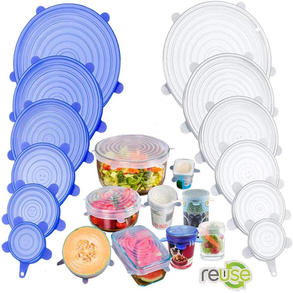 6件套矽膠保鮮膜廚房多功能六件套保鮮膜矽膠碗蓋廚房用品