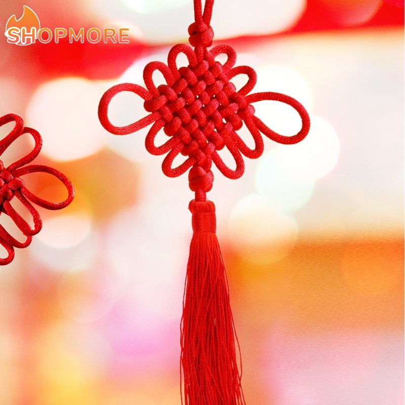 紅絲緞流蘇中國結家居裝飾/手工招財掛飾 DIY 新年節日裝飾挂件
