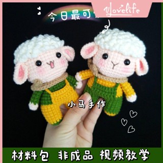 [Vlovelife]臺灣出貨 毛線材料包 手作鈎織 手工編織 DIY 玩偶 包包 針織 毛線純手工編織玩偶小羊鈎針勾線