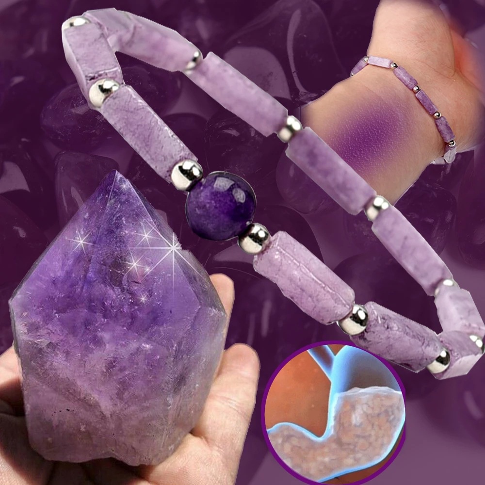 女生貔貅能量手鍊 天然紫水晶方條珠手鍊