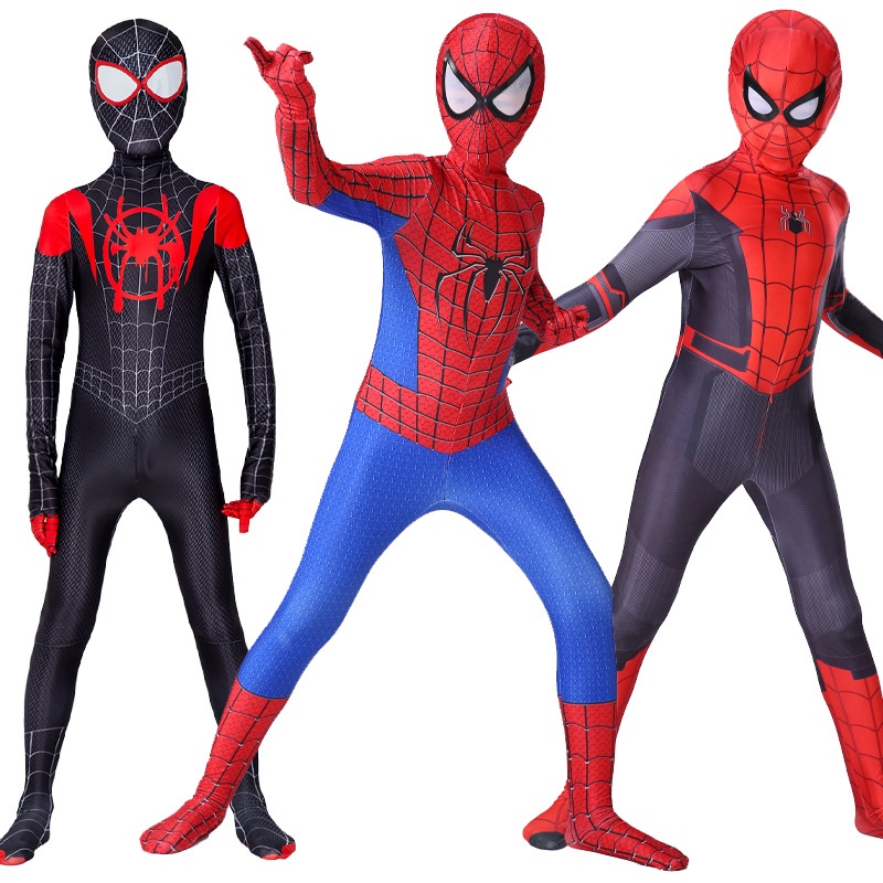兒童成人蜘蛛人cosplay連身衣萬聖節蜘蛛俠衣服緊身衣英雄歸來連身衣親子服裝蜘蛛人衣服兒童節禮物