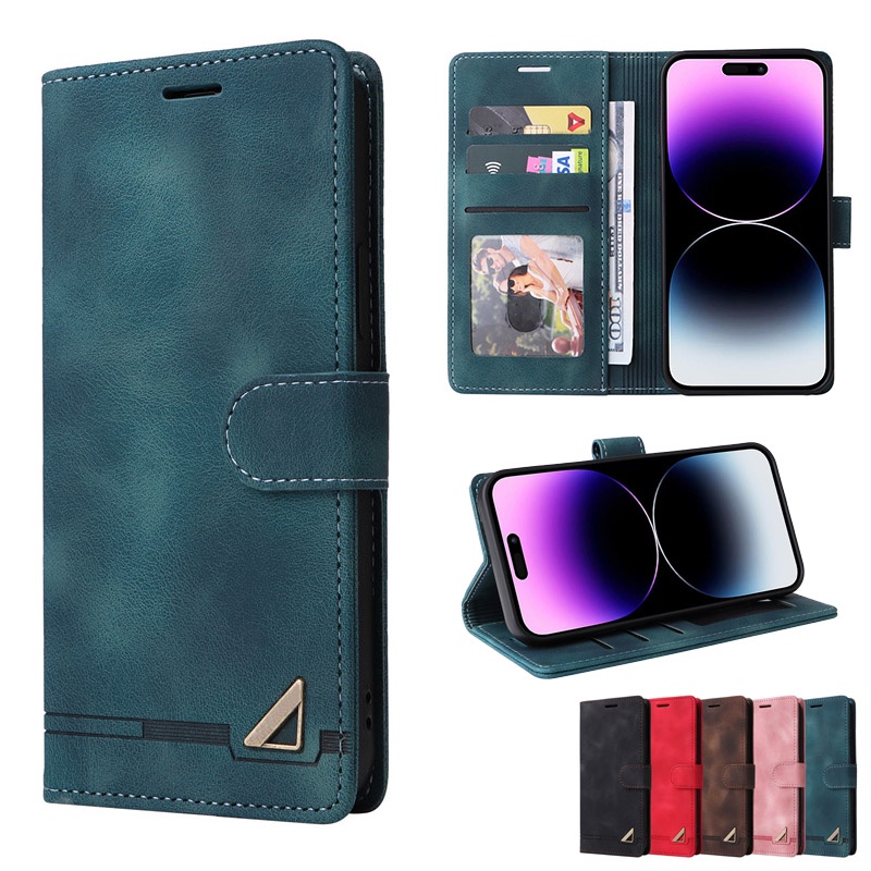 SAMSUNG 適用於三星a52 A52S A32 A22 A72 A12手機殼卡片翻蓋支架磁扣時尚皮套