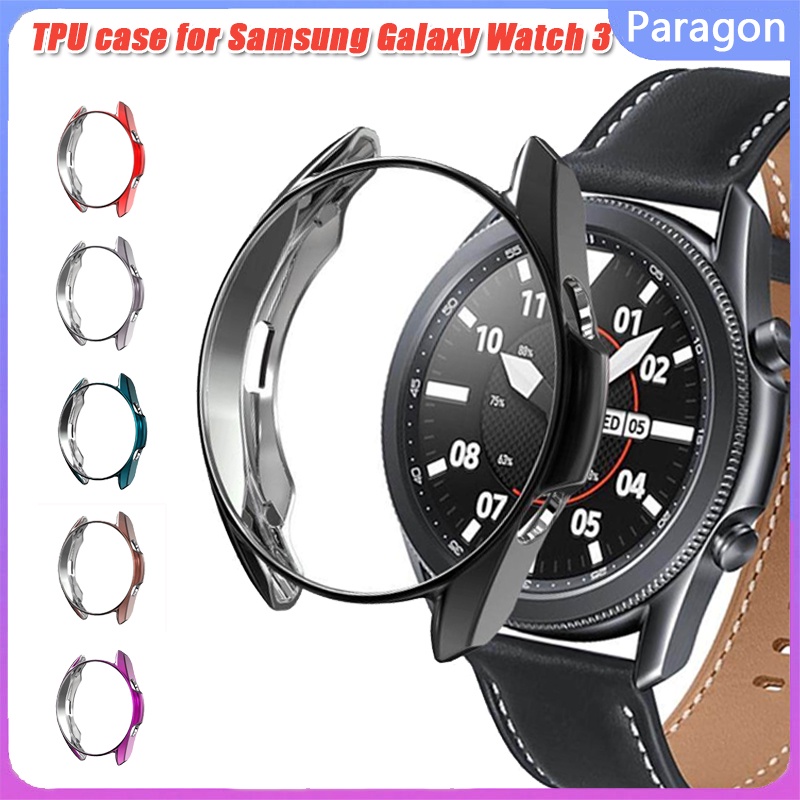 三星 Galaxy Watch 3 41 毫米 45 毫米屏幕保護膜三星手錶軟 TPU 保護殼 3 41/45 毫米薄保
