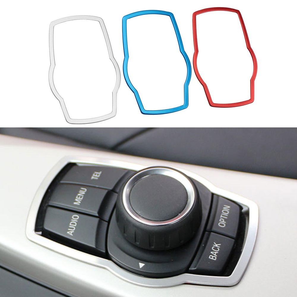 不銹鋼汽車改裝多媒體按鈕面板蓋貼紙適用於寶馬 X1 X3 X5 X6 F20 F01 F30 F15 F34 F31 配