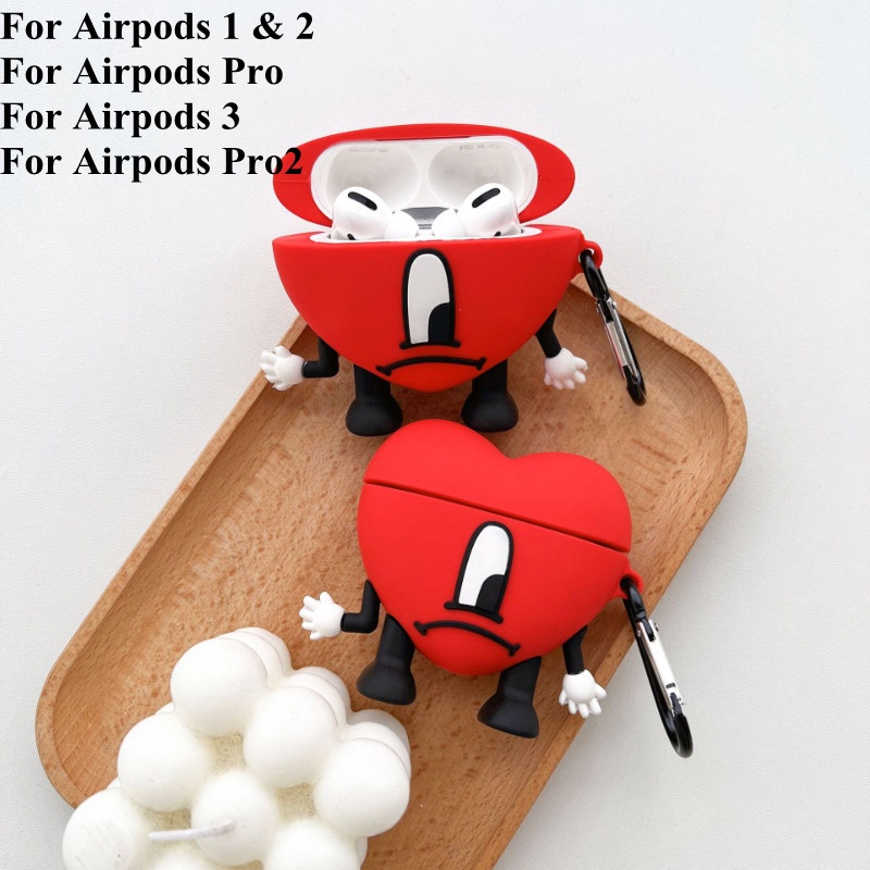 Bad Bunny airpod 保護套可愛的 3D 保護套適用於 Airpods 1 2 3 Pro Pro2 Yo