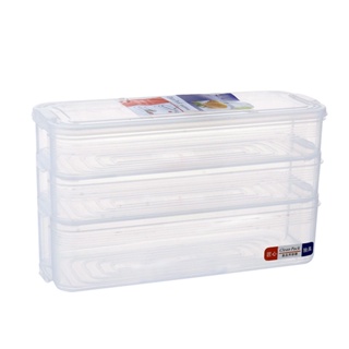 大容量冷藏收納盒 廚房三層雞蛋 食品 雜糧收納盒 卡扣帶蓋食品密封飯盒 保鮮盒