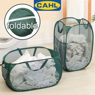可折疊網狀洗衣籃,可折疊袋帆布可折疊洗衣籃儲物籃垂直彈出式洗衣籃,用於洗衣衣毛絨玩具綠色
