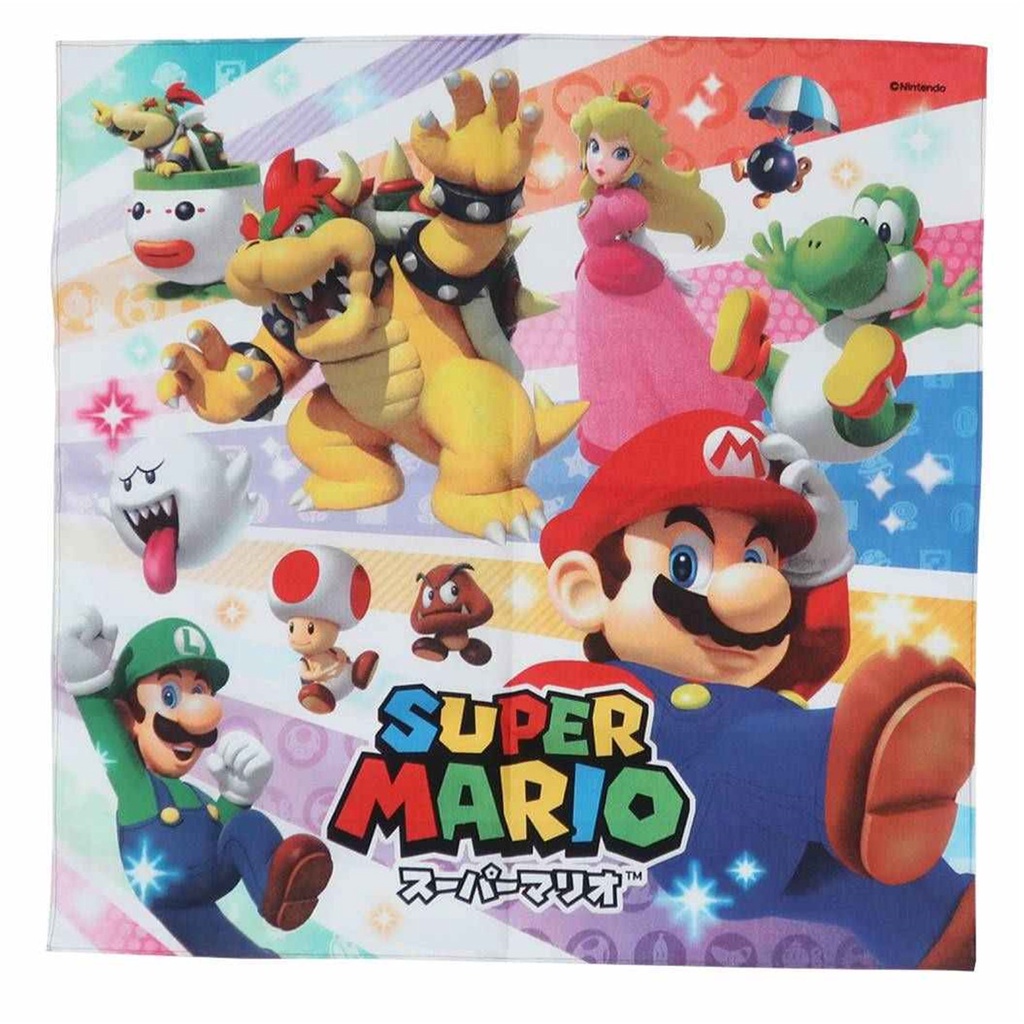 任天堂 日本進口瑪利歐群星會手帕/Super Mario