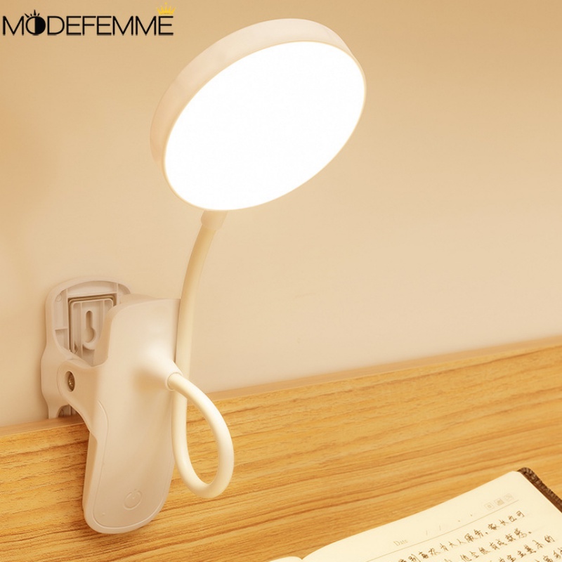 [插入式版本] 360° 靈活的 LED 燈帶夾眼保護學習燈 3 檔可調閱讀檯燈 USB 充電 LED 夜燈適合臥室宿舍