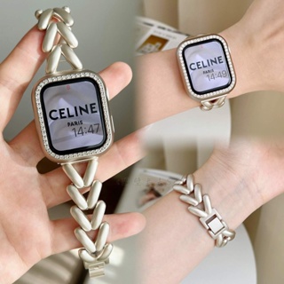 愛心金屬錶帶 星光色新款Apple Watch表帶 iwatch錶帶 蘋果錶帶 金屬錶帶 S8 SE專用錶帶 金屬感
