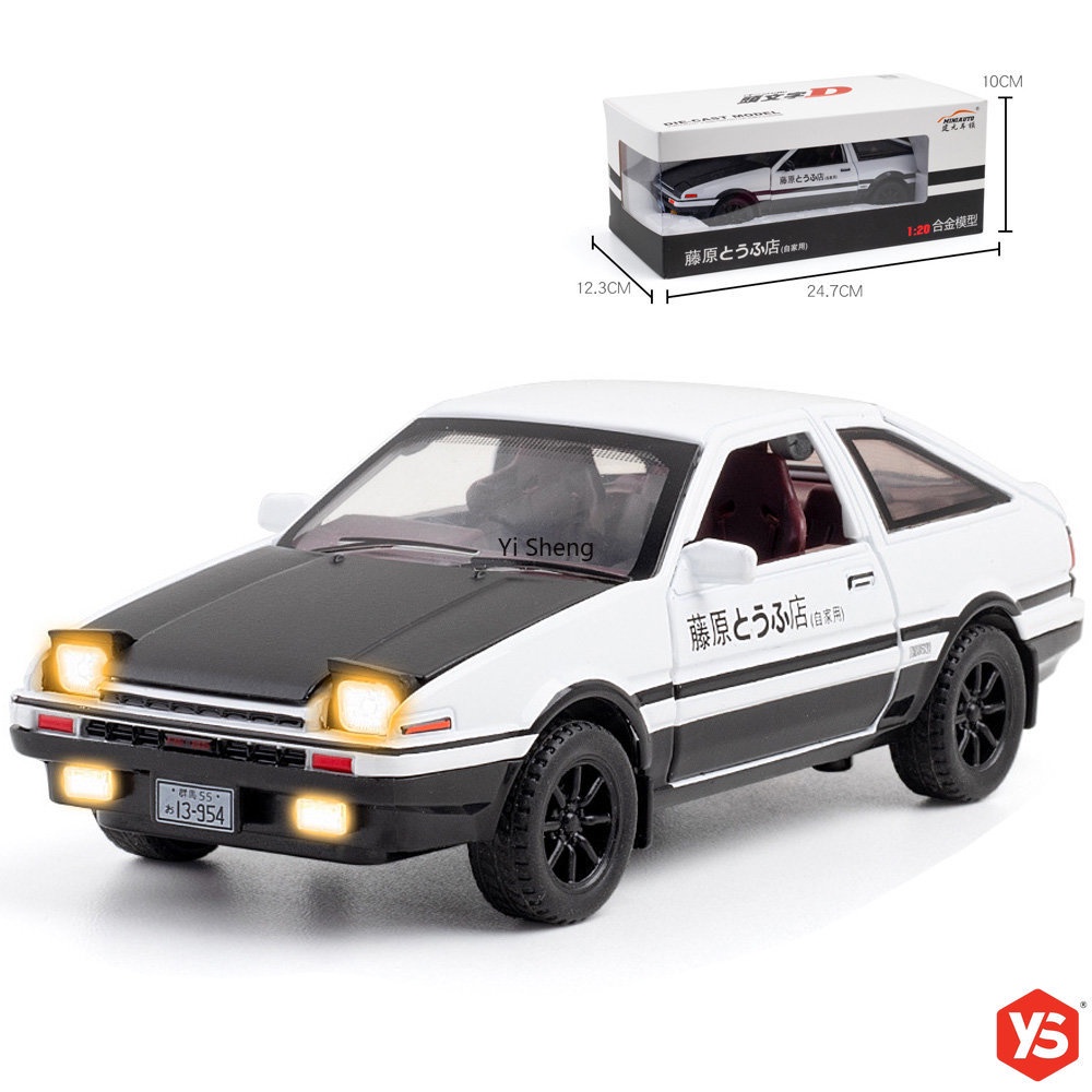 豐田 升級版 Toyota Corolla TRUENO AE86 壓鑄模型車 1:20 比例點亮發動機聲音左右轉向