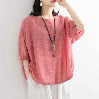 4xl 女式 O 領寬鬆長袖襯衫 Wanita Baju 休閒上衣 Blus 防曬服加大碼襯衫夏季 #234