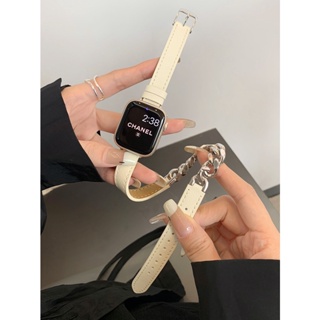 小眾甜酷雙圈拼金屬鏈Apple watch錶帶 適用於iWatch錶帶8SE7654321代
