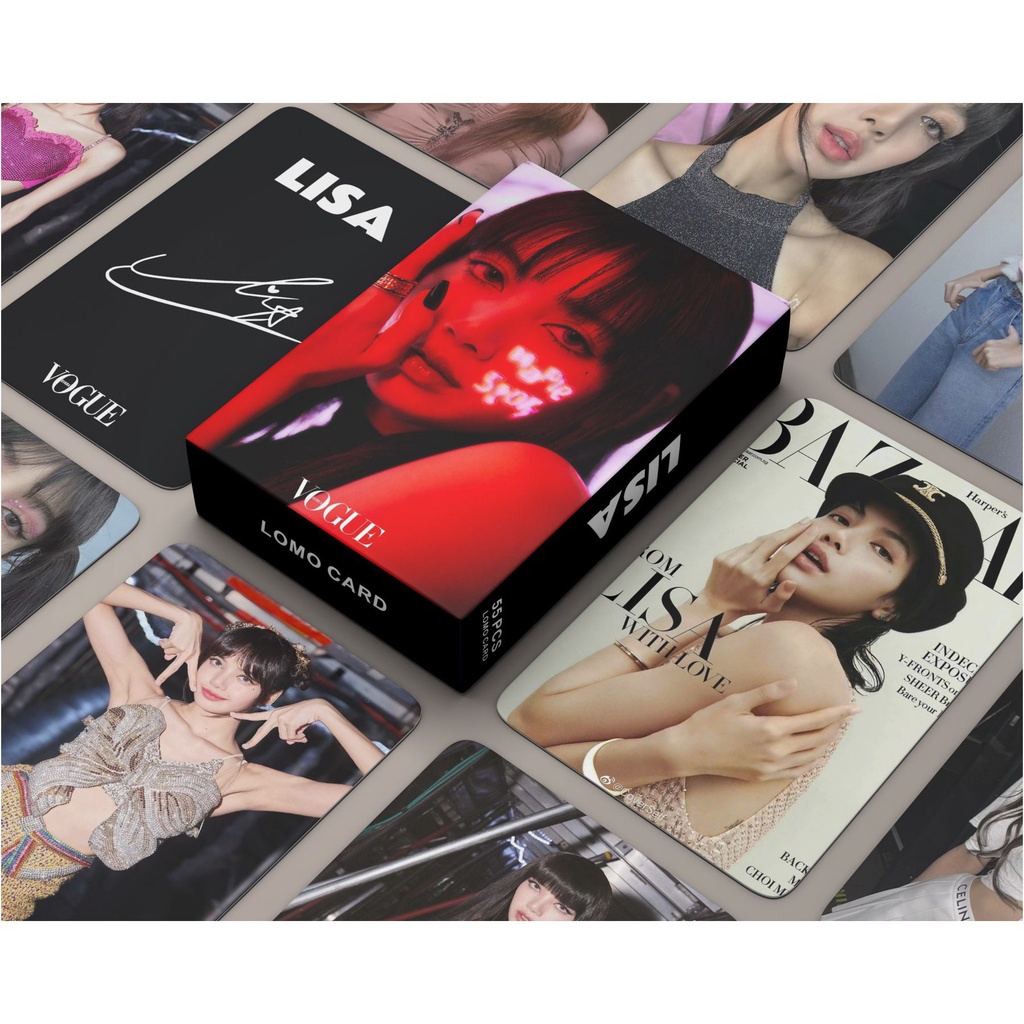 Blackpink LISA 2023 時尚照片卡 ROSE JENNIE JISOO Lomo 卡 54 張/盒