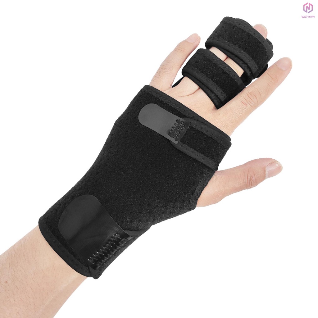 帶可拆卸夾板手指支撐支架的手指護罩兩個或三個手指穩定器可調節全指或手支撐,用於家庭工作睡眠疼痛緩解左側 [15][新到貨