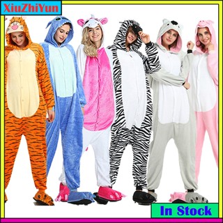女式獨角獸縫線皮卡丘連體衣男女通用冬季可愛動物睡衣 Kigurumi 兒童睡衣服裝成人法蘭絨睡衣