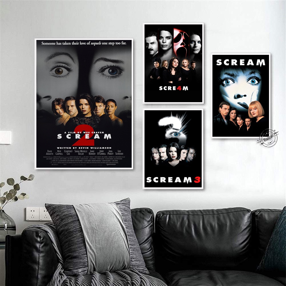 Scream 經典恐怖電影海報牆藝術帆布版畫繪畫海報客廳家居裝飾圖片