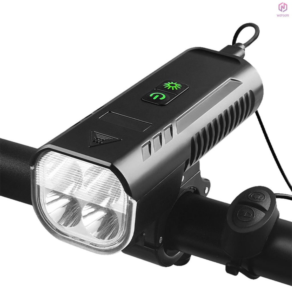 自行車前燈帶喇叭 USB 可充電自行車頭燈防水騎行夜間騎行燈 8 種照明模式[15][新到貨]