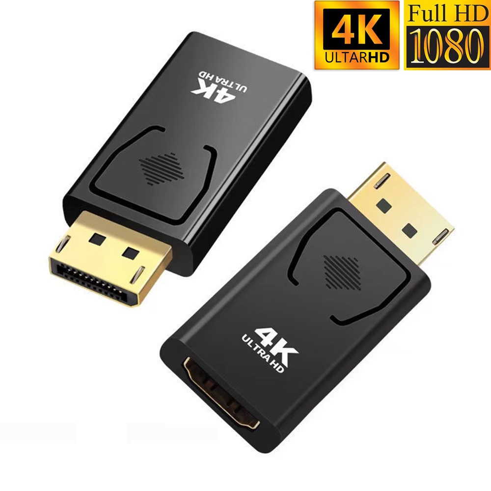高清 4K 1080P DisplayPort 至 HDMI 兼容適配器 DP 公對母 HDMI 兼容視頻音頻線,適用於