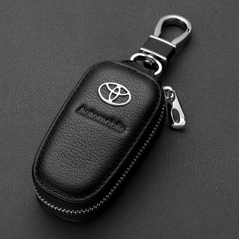 CAMRY 豐田卡羅拉雷凌凱美瑞 RV4 漢蘭達亞洲龍 CHR 汽車配件鑰匙套皮革智能鑰匙遙控盒蓋