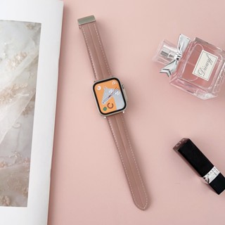 磁吸扣真皮腕錶帶 簡約氣質 適用於 Apple Watch 10代 9 8 7 蘋果手錶錶帶 41/42/45/46mm