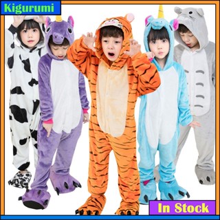 Jumping Tiger Onesies 兒童冬季睡衣女孩男孩睡衣睡衣套裝 Stitch 皮卡丘動物 Kigurumi