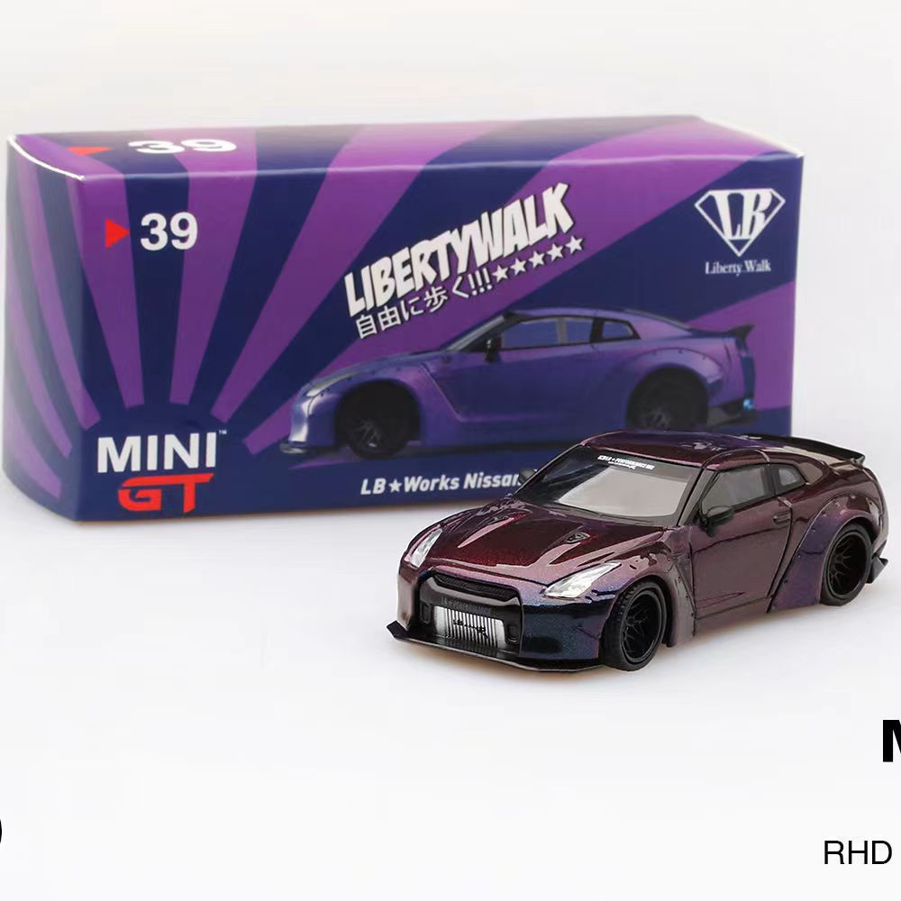 MINIGT 絕版 稀有型號1:64 尼桑 LB WORKS GTR R35 合金汽車模型玩具