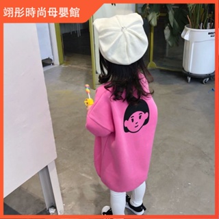 ❤熱銷推薦! 童裝女童春秋款大學T裙2023新款女寶寶中長款兒童韓版時尚潮洋氣