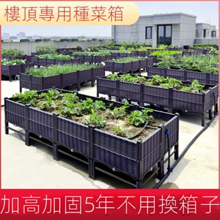 🌵免運🌵樓頂種菜專用箱種植箱戶外種菜盆家庭陽臺特大塑膠花盆長方形清倉 組裝簡單 種植箱 種菜箱 花盆 種菜盆 陽臺種菜