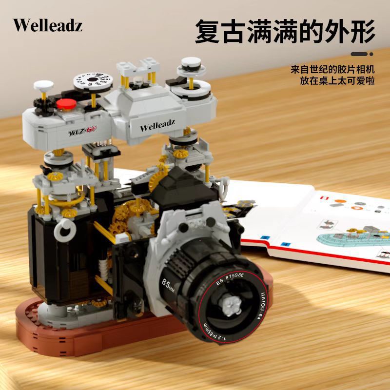 兼容樂高WLZ-6F單眼復古仿真相機小顆粒數位模型積木拼裝玩具批發