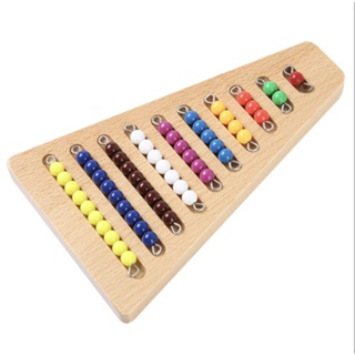 Familygongsi 串珠整理盒 彩色串珠階梯1-10 彩色串珠臺階板教具 數學計算木製玩具 蒙特梭利彩色串珠臺階板