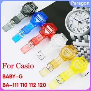 34a針扣男女運動錶帶錶殼樹脂透明錶帶14mm適用於baby-g BA-110 111 112 120