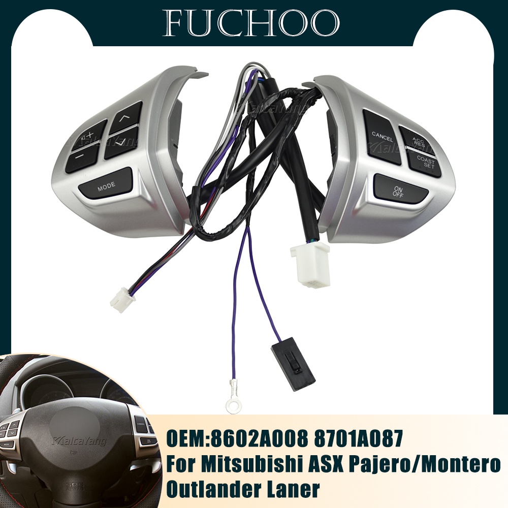 汽車配件汽車方向盤控制按鈕帶電纜 8602A008 適用於三菱 ASX 帕杰羅/Montero Outlander La