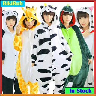 動物 Kigurumi 動漫角色扮演服裝牛長頸鹿恐龍熊貓皮卡丘青蛙卡通連體衣女式男式睡衣成人