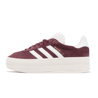 adidas 休閒鞋 Gazelle Bold W 酒紅 白 復古 厚底增高 女鞋 三葉草 【ACS】 HQ6892