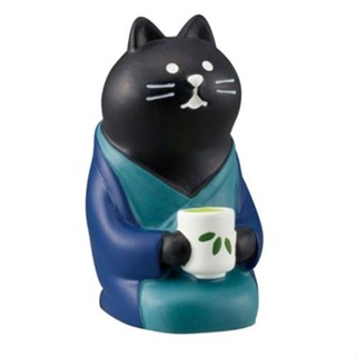 日本 DECOLE Concombre 世界旅貓公仔/ 喝茶的黑貓 eslite誠品