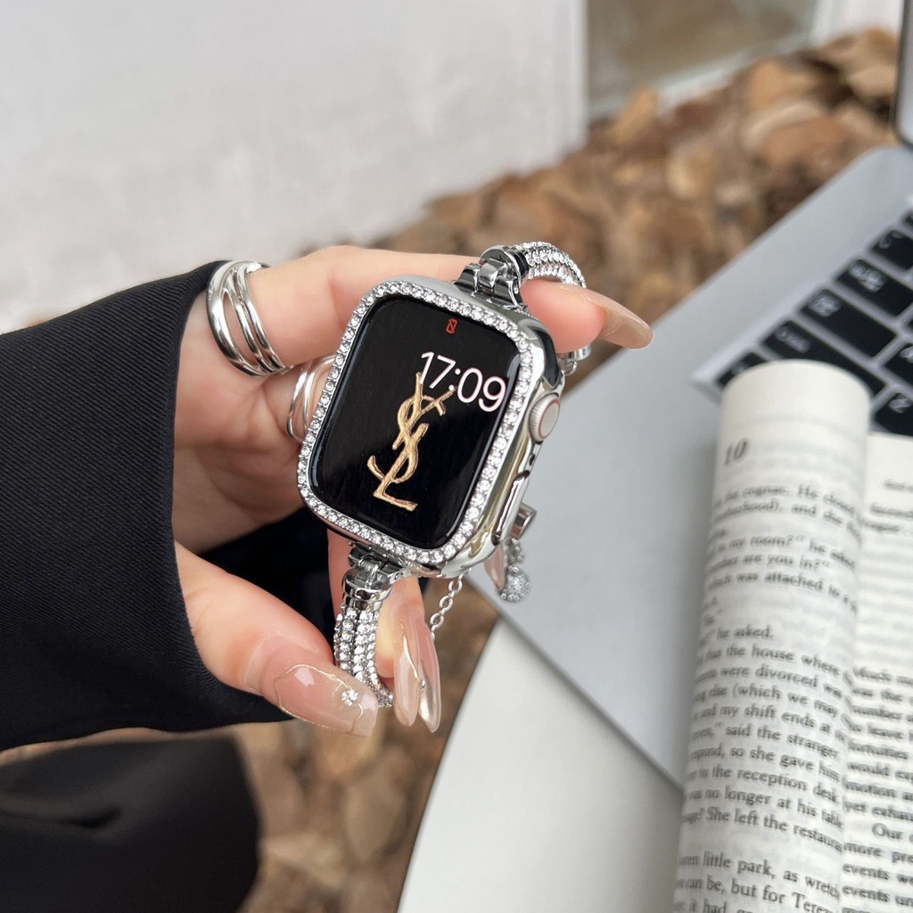 apple watch 錶帶 滿鑽手鐲錶帶 鏈條 高級感 iwatch8 蘋果手錶S8/S7 Ultra41/45