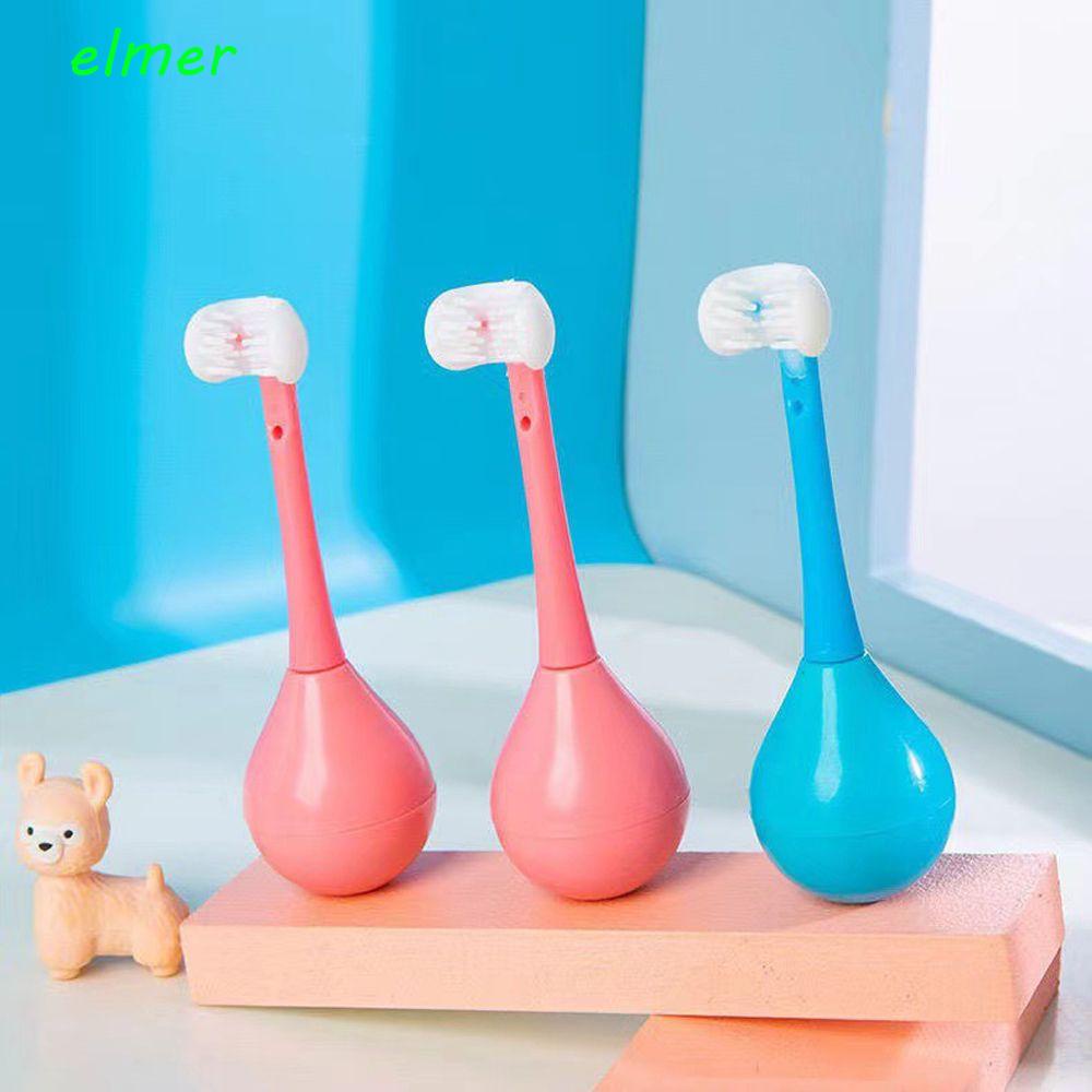 Elmer 三面牙刷三維不倒翁創意軟矽膠刷兒童口腔衛生玩具2-12歲牙刷