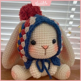[Vlovelife]臺灣出貨 毛線材料包 手作鈎織 手工編織 DIY 玩偶 包包 針織 可愛手工編織垂耳兔玩偶祖母格d