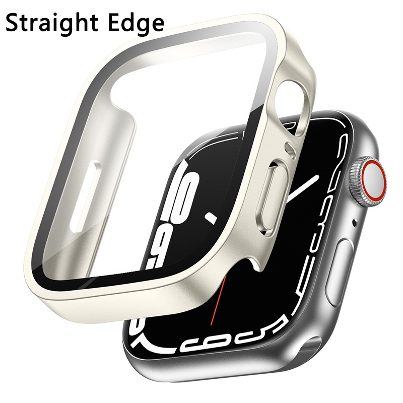 【有貨】Apple Watch Series 7 6 SE 5 4 3 2 1 保護套防水屏幕保護膜玻璃 + 保險槓框架